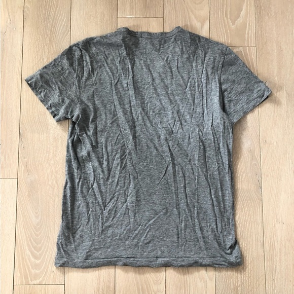 Theory 100% Pima Cotton V Neck T Shirt in Grey Size S - Picture 3 of 8